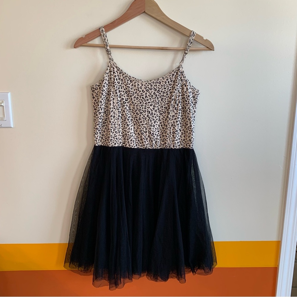 billabong cheetah tulle mini dress !